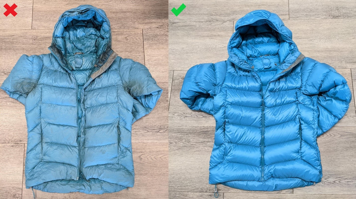 Rab down jacket store cleaning service